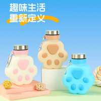 Kids Silicone Foldable Water Bottle for Outdoor Sports, Food-Grade, Leak-Proof & Drop-Resistant