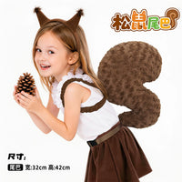 Squirrel or Monkey Tail and Headband Animal Costume Set for Kids