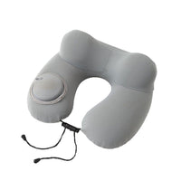 Inflatable U-Shaped Travel Neck Pillow for Airplane and Car, Portable Neck Support Cushion