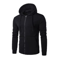 Men's Thermal Hooded Zip-Up Sweatshirt Slim Fit Sport Casual Hoodie with Custom Logo Option