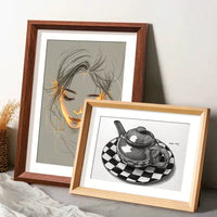 Aluminum Alloy Sketch Photo Frame with Mat for A3 A4 4K 8K Art Display, Wall Mount or Tabletop