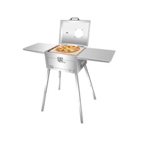 Portable Multifunctional Stainless Steel Charcoal BBQ Grill Outdoor Barbecue Table Pizza Oven for Camping Picnic