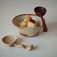 Wanzao Izan Pottery Japanese Wabi-Sabi Style Mountain Dove Glaze Hand-Brushed Small Dessert Bowl