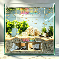 Ultra-Clear Glass Aquarium Fish Tank with Ecological Landscape Decoration for Home Living Room