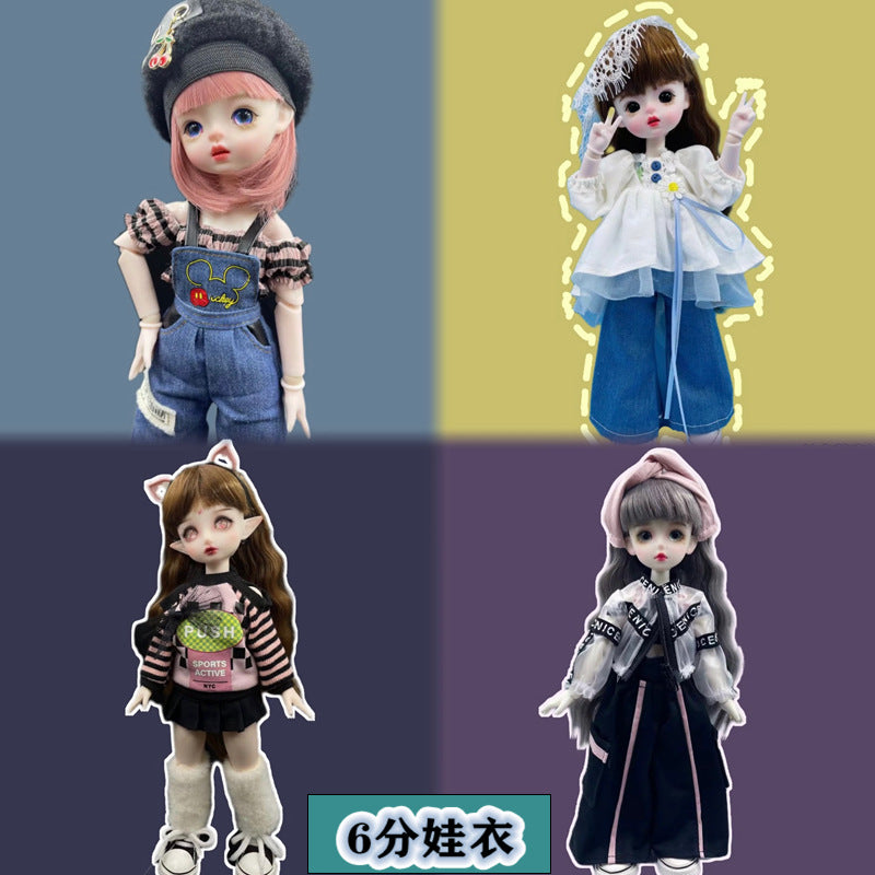 BJD Doll Clown Outfit McDonald's JK Uniform Princess Dress for 30cm Dolls