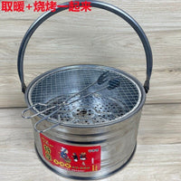 Portable Charcoal Grill and Heater with Ash Pan for Outdoor Camping and Home Use