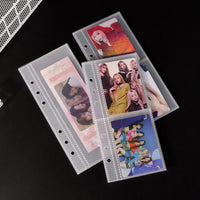 A6 Narrow 1/2-Pocket Photo Album Pages for 3-inch Cards, Vertical PP Sleeves, Double-Layer Storage