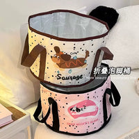 Cartoon Foldable Foot Bath Bucket Portable Insulated Foot Soaking Tub for Travel and Dormitory