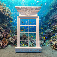 Miniature Dollhouse European Style Window for BJD Anime Figures Aquarium Decor DIY Craft