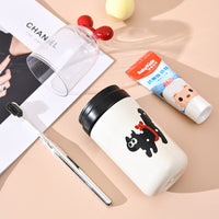 Portable Travel Toothbrush Holder & Mouthwash Cup with Cat Design