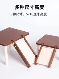 Hamster Two-Tier Activity Platform with Ladder - 3D Printed, Waterproof, Odorless Plastic for Cages