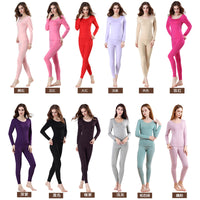 Women's Modal Thermal Underwear Set Thin Autumn Winter Base Layer