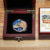 US 250th Anniversary Statue of Liberty Eagle Commemorative Coin Set in Wooden Box
