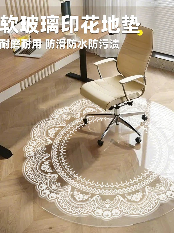 PVC Transparent Floor Protector Mat for Office Chair, Waterproof & Non-Slip