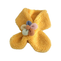 Kids' Lambswool Floral Scarf - Korean Style Thick Warm Neck Warmer for Autumn/Winter