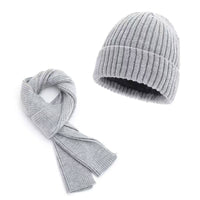 Winter Fleece Lined Knit Hat Scarf Gloves Set for Men and Women