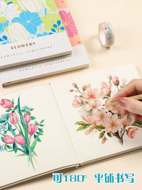 Square Blank Sketchbook for Kids & Students, Thickened Leather Cover Portable Pocket Notebook for Drawing, Sketching, Watercolor, Graffiti