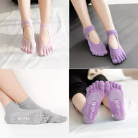 Women's Cotton Non-Slip Toeless Yoga Pilates Socks with Arch Support for Fitness Dance