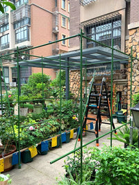 Plant Support Stakes for Climbing Vines, Tomatoes, Beans, Cucumbers - Coated Steel Garden Trellis Poles