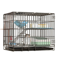 Large Indoor Cat Cage with Litter Box, Reinforced Double-Layer Wire Cat Villa