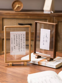 Black Walnut Solid Wood Magnetic Acrylic Double-Sided Display Frame for Calligraphy and Paintings