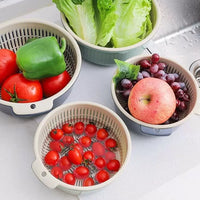 Multicolor Plastic Drain Basket Set for Kitchen, Fruit, and Vegetable Washing