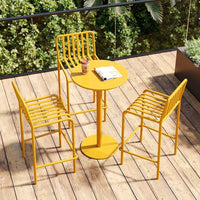 Outdoor Balcony Bistro Set, High-Top Patio Bar Table and Chairs for Small Spaces, Garden, Cafe