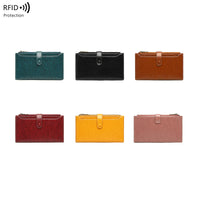 RFID Blocking Bifold Wallet for Women with Zipper Pocket