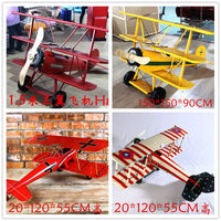 Vintage Iron Art Bomber Airplane Model Wall Decor for Cafe Bar Internet Cafe