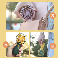 Mini USB Rechargeable Handheld Fan with Night Light, Portable Desktop Personal Fan