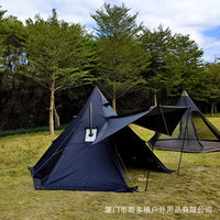 Stoic Outdoor Pyramid Tent with Chimney Vent, Snow Skirt, Blackout Coating, Double Layer, Aluminum Pole for Camping