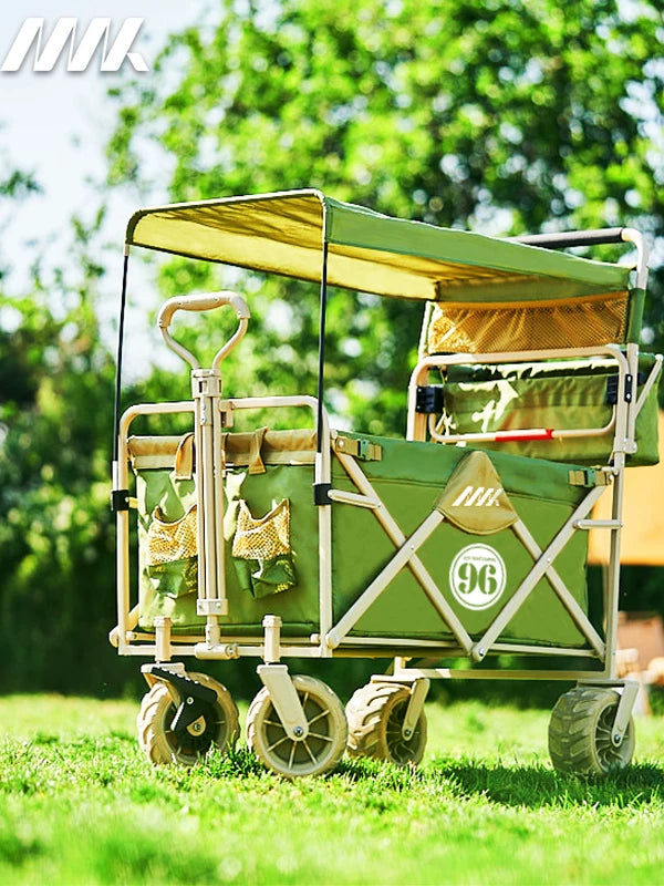 MK Outdoor Folding Camping Cart with Canopy and Accessories