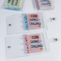 Mini PVC Money Saving Binder with Pockets, Portable Budget Planner Organizer for Cash and Cards