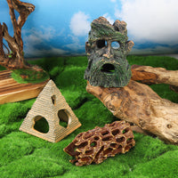 Aquarium Egyptian Pyramid Tree Hole Resin Ornament for Fish Tank Decoration