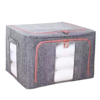 Foldable Steel Frame Storage Box with Clear Window for Clothes Quilts