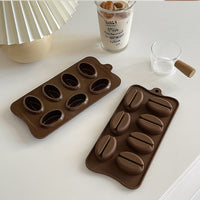 Muni Coffee Bean Silicone Ice Cube Tray Mold for Home Use, Quick Freeze Ice Maker, Creative Food-Grade Ice Block