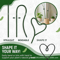 Plant Support Stakes with Clips for Potted Plants, Green Branch-shaped Climbing Trellis Kit