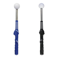 Golf Swing Trainer Stick with Telescopic Stainless Steel Shaft and Non-slip Rubber Grip for Practice