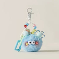 Cute Blushed Coal Ball Plush Bag Charm Keychain