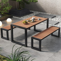 Outdoor Bistro Set, 3-Piece Patio Furniture with Round Table and 2 Chairs, Metal Garden Dining Set for Balcony, Deck, or Yard