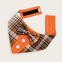 Plaid Pet Bandana with Hook and Loop Closure, Dog Scarf Bib for Small to Large Dogs