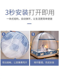 Foldable Pop-Up Mosquito Net Tent for Beds, Washable Encrypted Mesh, Anti-Fall Design for Home, Dorm, Kids