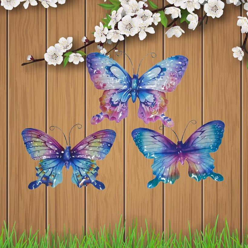 Metal Butterfly Wall Decor for Garden & Patio, Rustic Iron Craft Simulation Butterfly Hanging Ornament