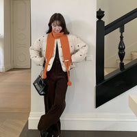 Korean Style Candy Color Soft Knitted Scarf for Women, Warm Winter Neck Warmer