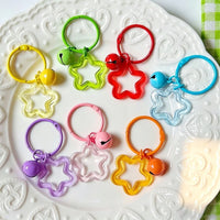 Acrylic Star Keychain Pendant with Bell for DIY Crafts and Bag Charms