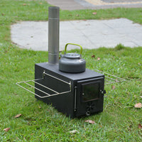 Portable Cast Iron Wood Burning Stove for Outdoor Camping and BBQ