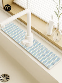 Diatomaceous Earth Faucet Absorbent Mat for Bathroom Kitchen Sink Countertop Splash Guard Quick Dry Drain Pad