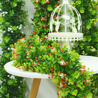 Artificial Eucalyptus Garland with Gypsophila for Home Decor and Pipe Concealment