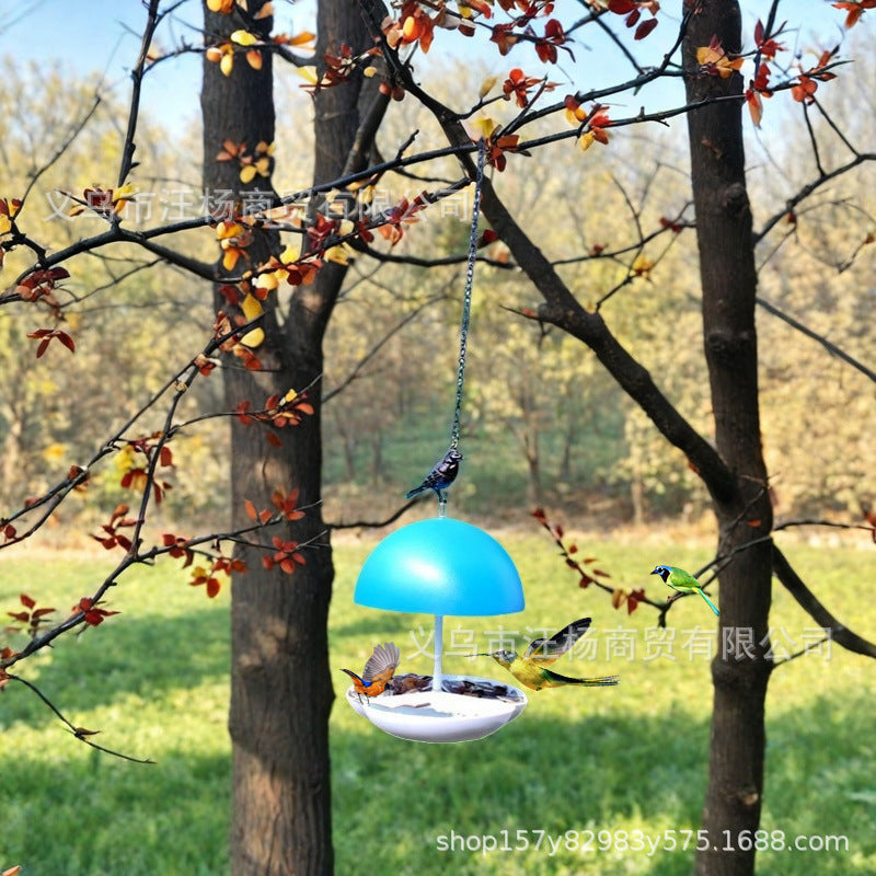 Mushroom Head Outdoor Bird Feeder for Garden & Yard, Rainproof Hanging Wild Bird Feeder