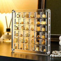 Acrylic Shell Jewelry Storage Box with Dividers for Small Pendants and Gold Beads